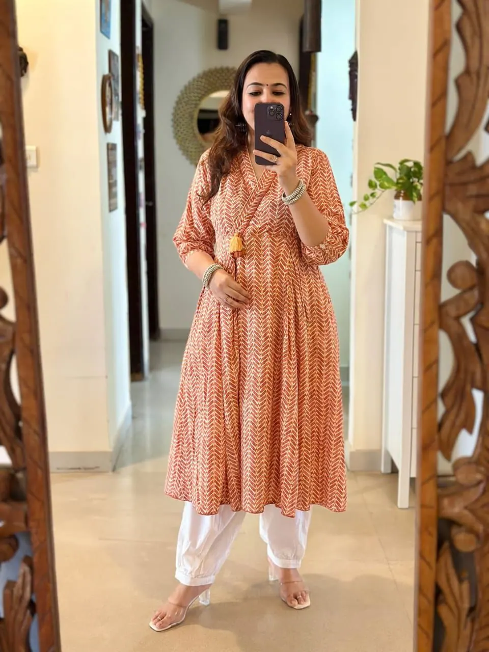 Aanya Orange Buti Kurta & Palazzo Set