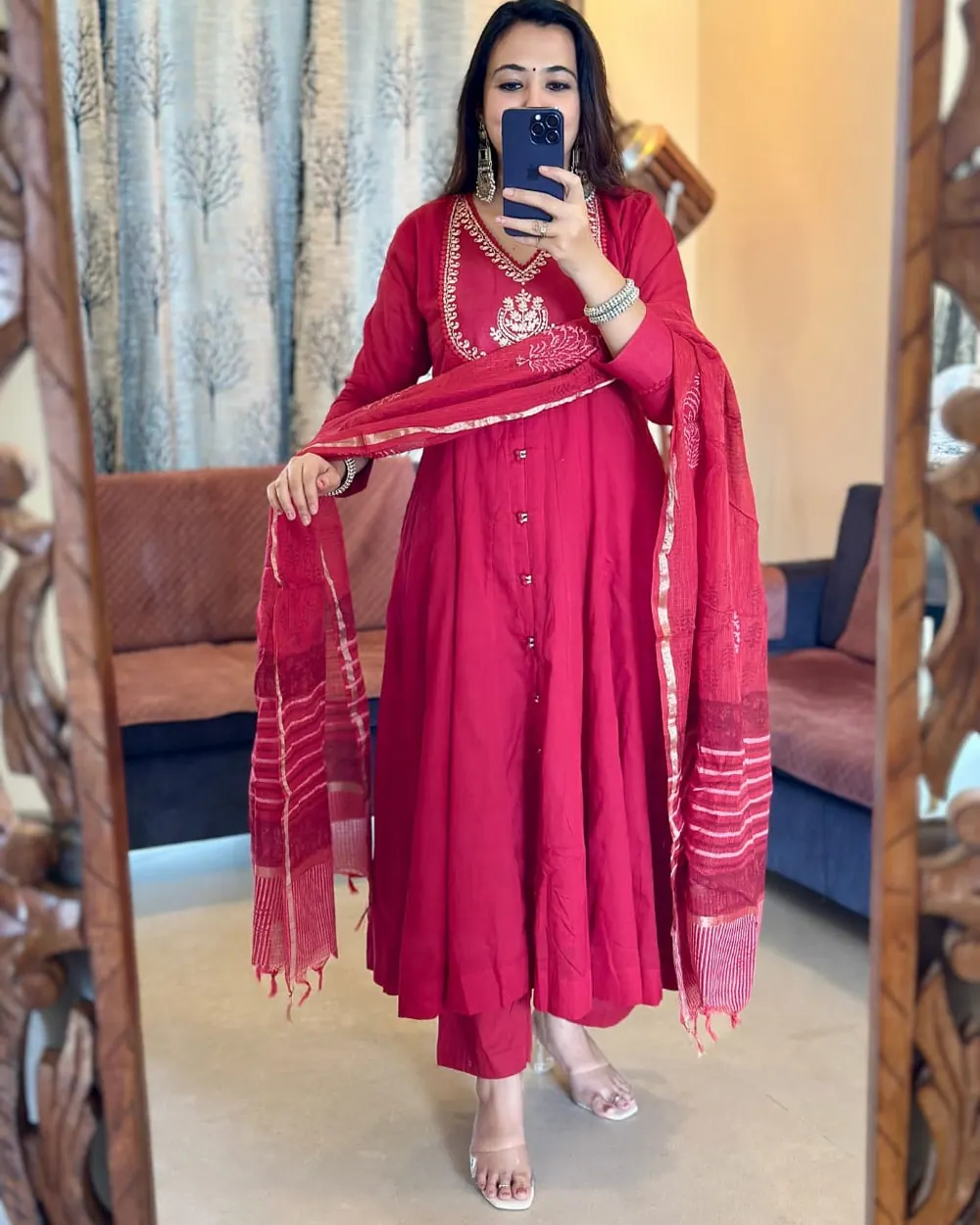 Gulaal Pink Anarkali with Net Dupatta