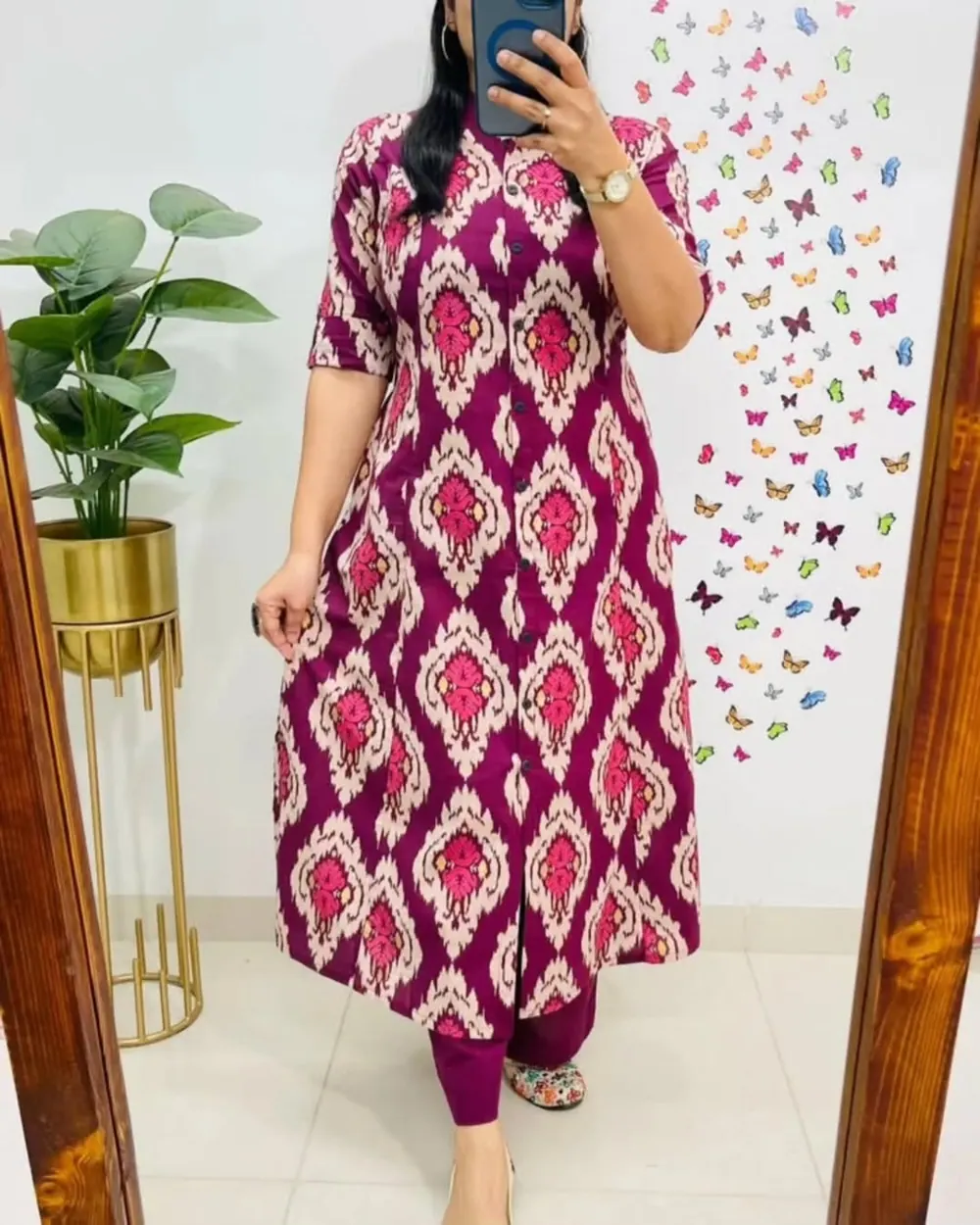 Naina Magenta Ikat Anarkali