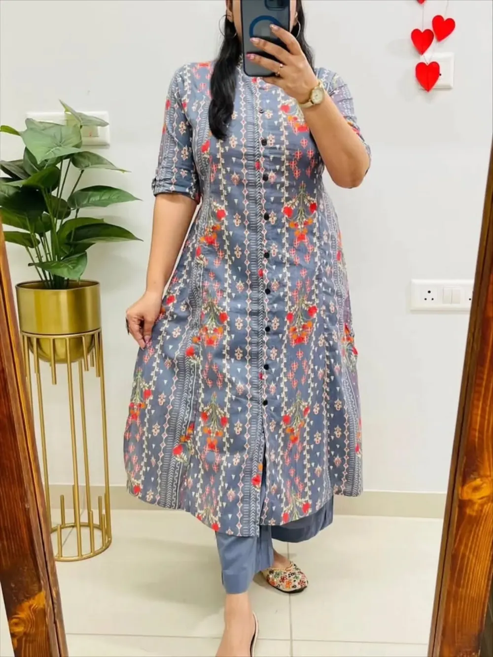 Nitya Grey Blue-Buti Kurta Set